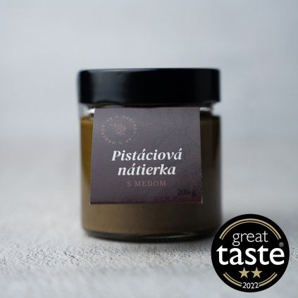 pistaciova natierka sladena medom, ocenena great taste award